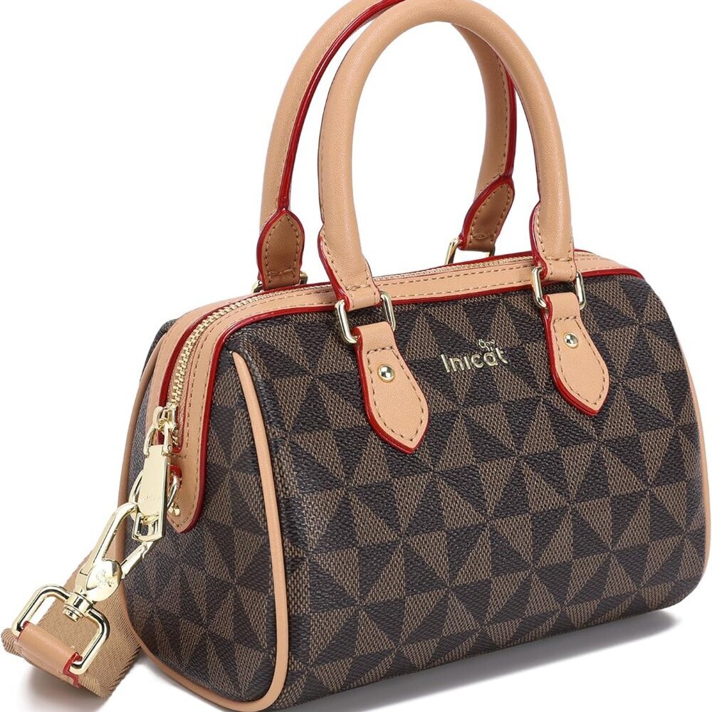INICAT Mini Purse Small Satchel Top-Handle Handbag Boston Barrel Travel Bags for